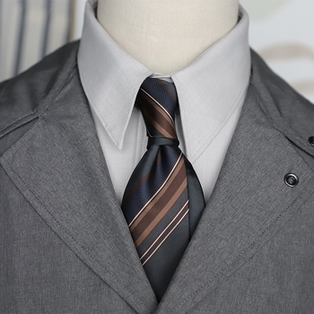 Галстук с жакардови райета, стреловиден стил за мъже – полиестер коприна