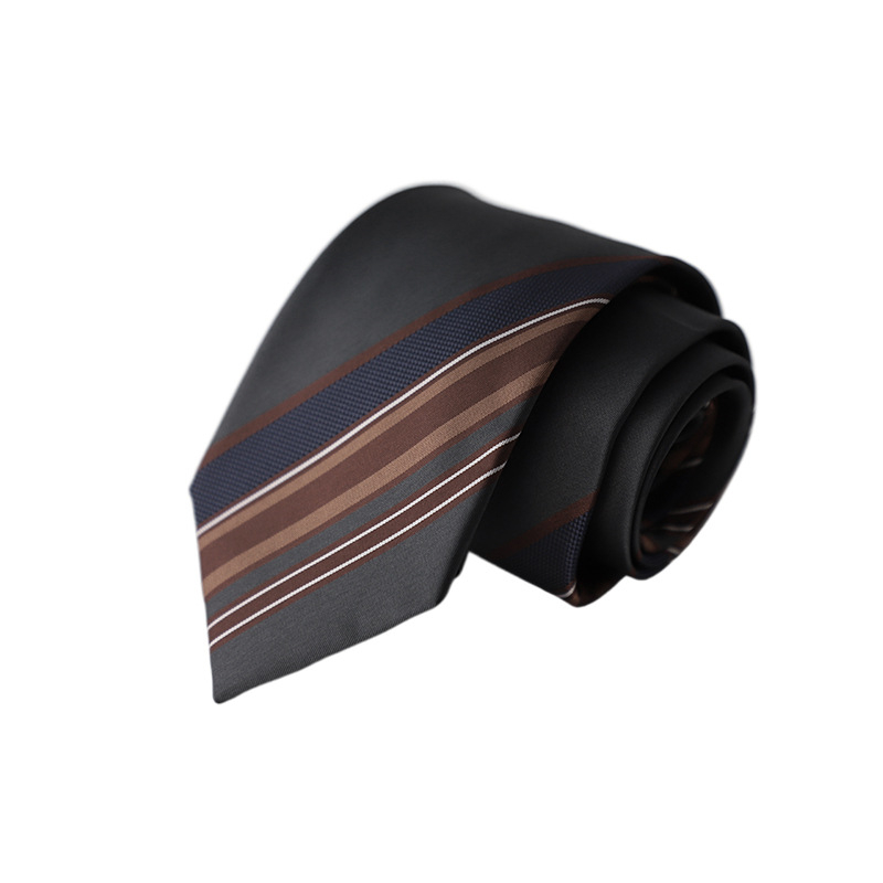 Галстук с жакардови райета, стреловиден стил за мъже – полиестер коприна