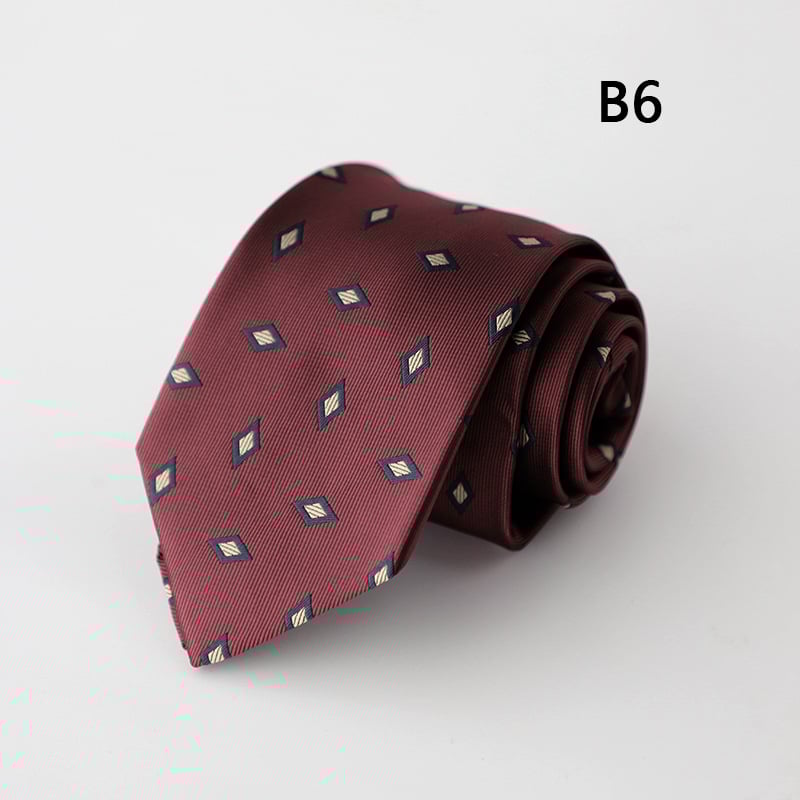 Галстук с жакардови райета, стреловиден стил за мъже – полиестер коприна