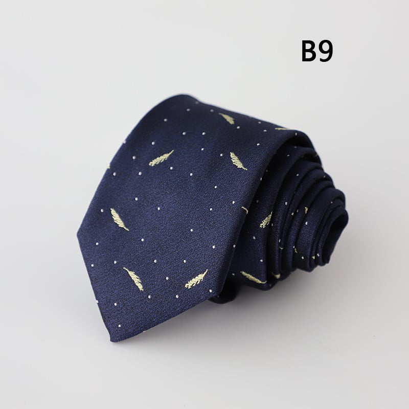 Галстук с жакардови райета, стреловиден стил за мъже – полиестер коприна