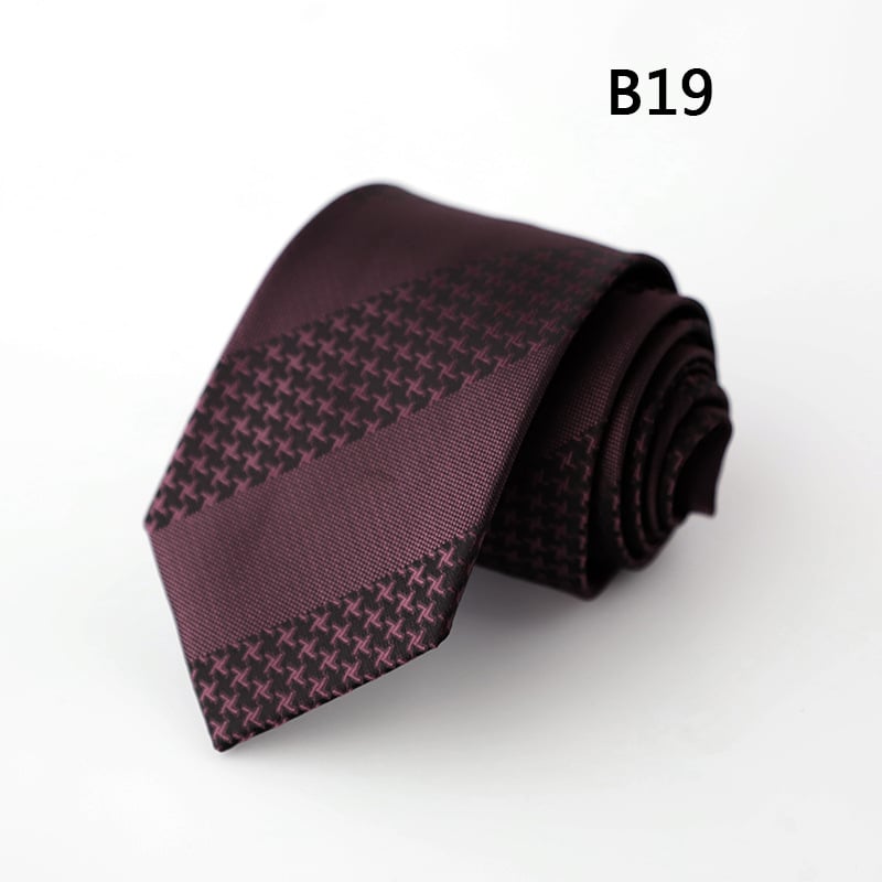 Галстук с жакардови райета, стреловиден стил за мъже – полиестер коприна