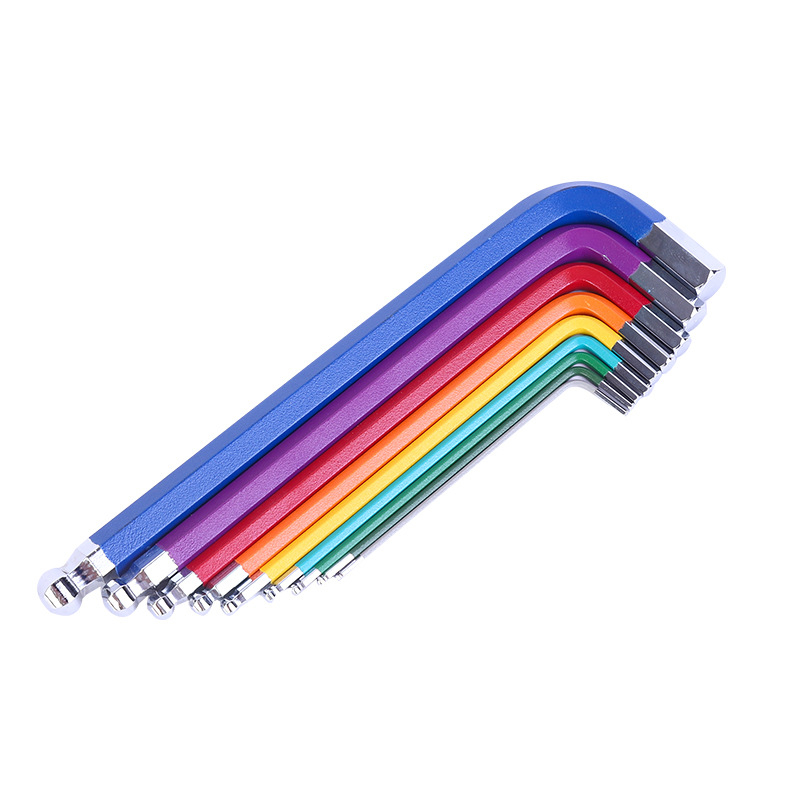 Tööstusliku kvaliteediga Allen võtmete komplekt sisese hexaga — kroom-vanadiumi/S2 teras, nikkelkattega