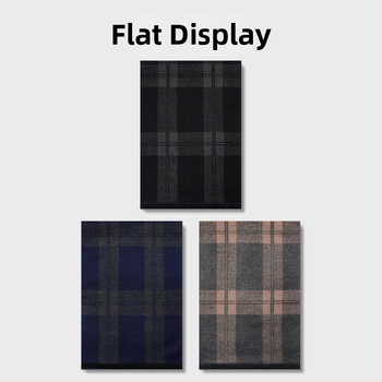 Meeste talvesall viskoosi kiududest, ruuduline muster, keskmise pikkusega, paks sooja jaoks, 2025 talv