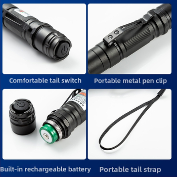 Que Chuang lāzera rādītāja laterna, infraraudais stars, garš diapazons, 18650 akumulators