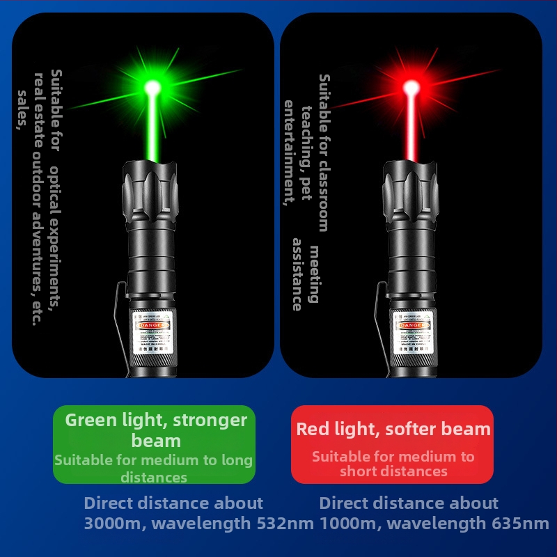 Que Chuang lāzera rādītāja laterna, infraraudais stars, garš diapazons, 18650 akumulators