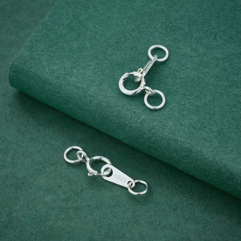 S925 Sterling hõbedane kevadkinnitus – käevõru/kaelakee ühendaja, poleeritud viimistlus, tootekood S122-1, kunstiline vintage stiil