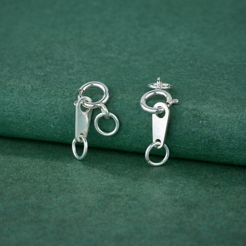 S925 Sterling hõbedane kevadkinnitus – käevõru/kaelakee ühendaja, poleeritud viimistlus, tootekood S122-1, kunstiline vintage stiil