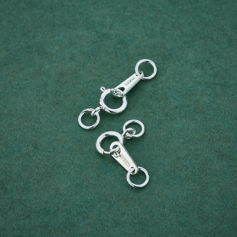 S925 Sterling hõbedane kevadkinnitus – käevõru/kaelakee ühendaja, poleeritud viimistlus, tootekood S122-1, kunstiline vintage stiil