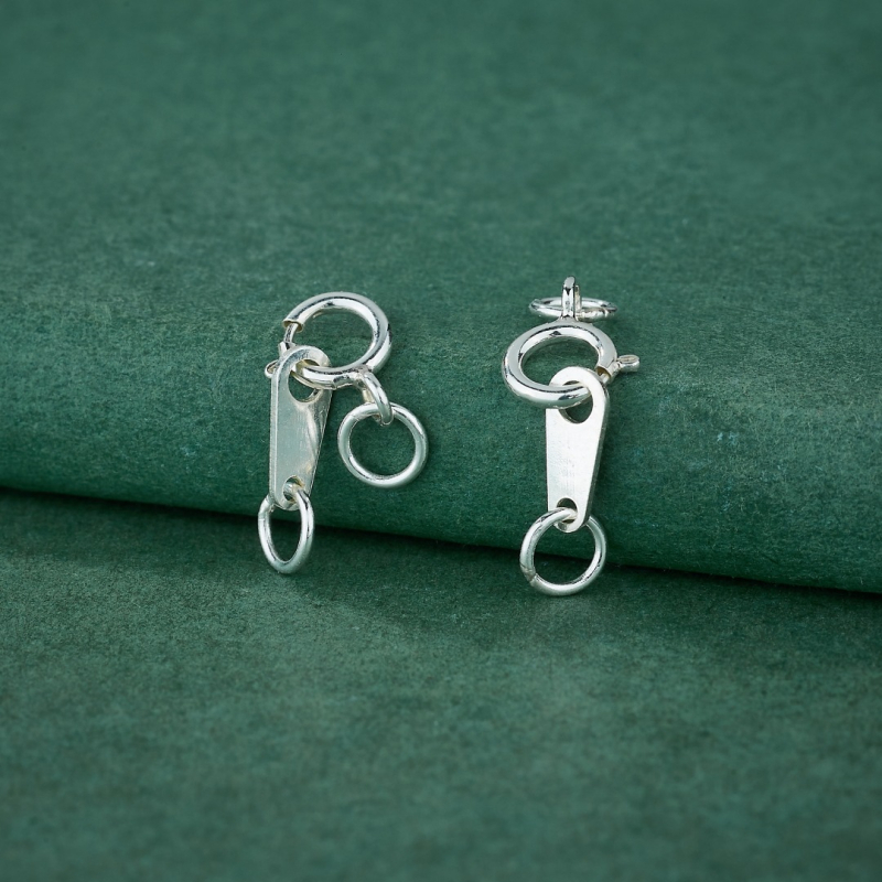 S925 Sterling hõbedane kevadkinnitus – käevõru/kaelakee ühendaja, poleeritud viimistlus, tootekood S122-1, kunstiline vintage stiil