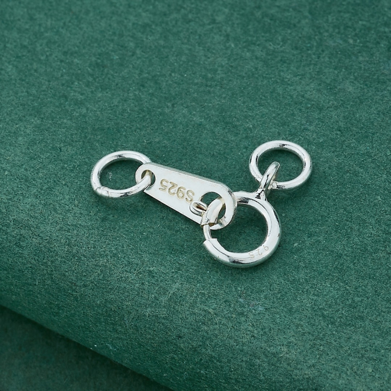 S925 Sterling hõbedane kevadkinnitus – käevõru/kaelakee ühendaja, poleeritud viimistlus, tootekood S122-1, kunstiline vintage stiil
