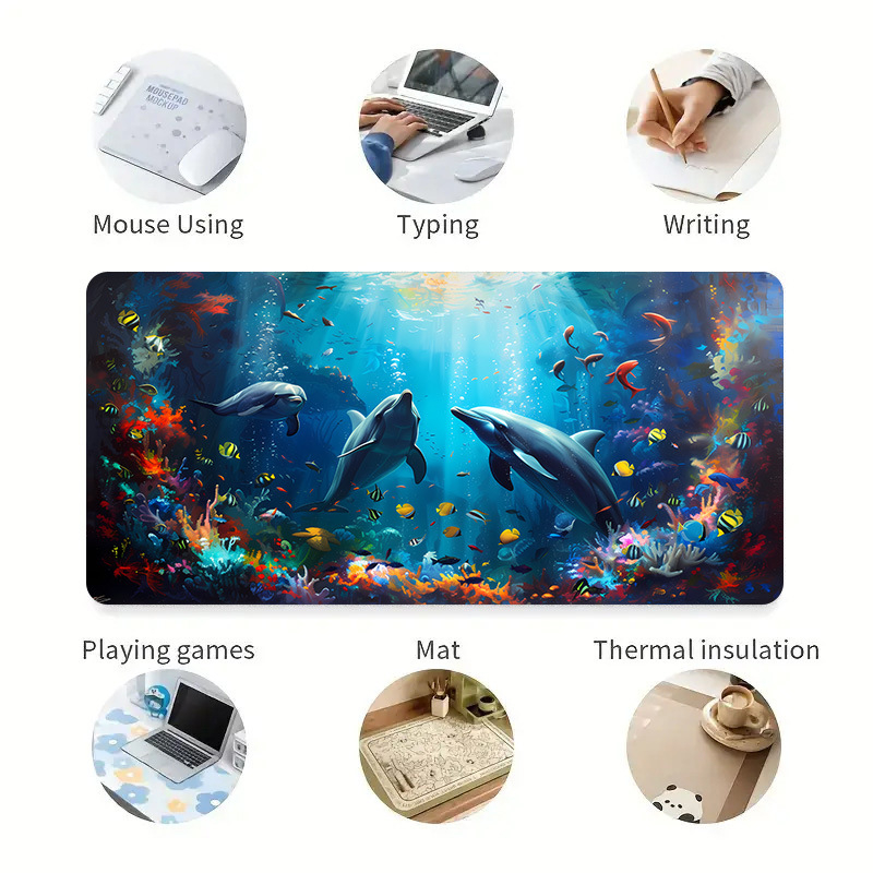 Hiirepadja Dolphin seeria: Allveelahe maailm – looduslik kumm, libisemiskindel pind, soojusülekanne, OEM kohandamine