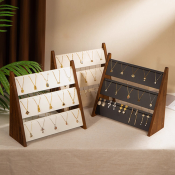 Вертикална витрина за бижута, 3 и 4 нива, древен дървен стил, Yiwu произход
