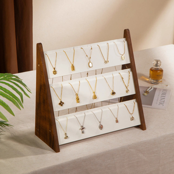 Вертикална витрина за бижута, 3 и 4 нива, древен дървен стил, Yiwu произход