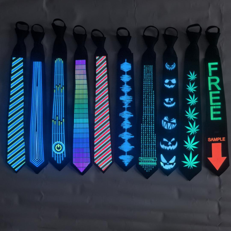 LED осветена вратовръзка за Хелоуин изпълнения, стрелковиден стил, Crown Star марка, Shenzhen произход