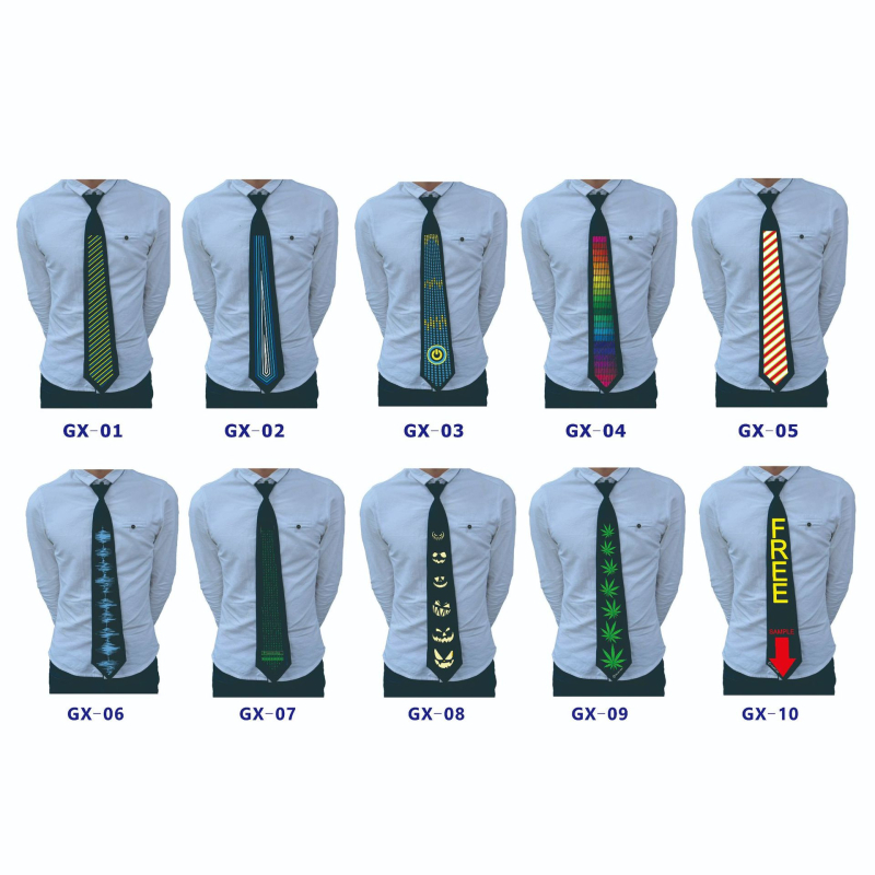 LED осветена вратовръзка за Хелоуин изпълнения, стрелковиден стил, Crown Star марка, Shenzhen произход