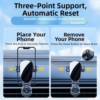 Chaoshuhe universālais auto tālruņa turētājs uz gaisa atveres, pret trīcēšanu atbalsts, horizontālais skats, uzstādīšana klikšķu veidā, pielāgojama apstrāde