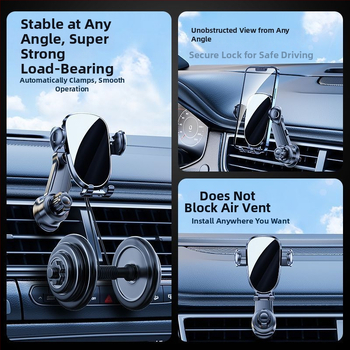 Chaoshuhe universālais auto tālruņa turētājs uz gaisa atveres, pret trīcēšanu atbalsts, horizontālais skats, uzstādīšana klikšķu veidā, pielāgojama apstrāde