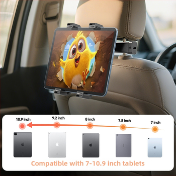 Pasukamas automobilinis planšetinio laikiklis galinei sėdynės atlošui ir galvos atramai, modelis Tz02-p1, OEM apdorojimas