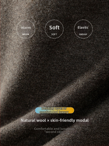 Vīriešu adījuma kardigans no vilnas-modāla maisījuma ar rāvējslēdzēju, stāvā apkakle, regulārs piegriezums, ziema