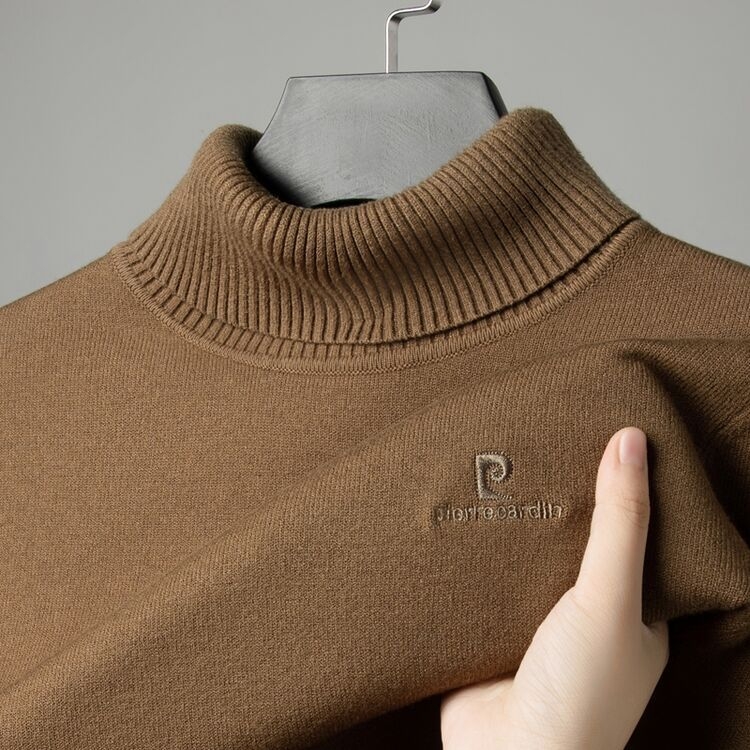 Пуловер с качулка от вълнен бленд PK8197, подвижна яка, бродерия, дълги ръкави с паднали рамене