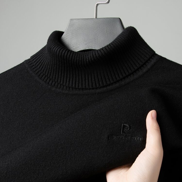 Пуловер с качулка от вълнен бленд PK8197, подвижна яка, бродерия, дълги ръкави с паднали рамене