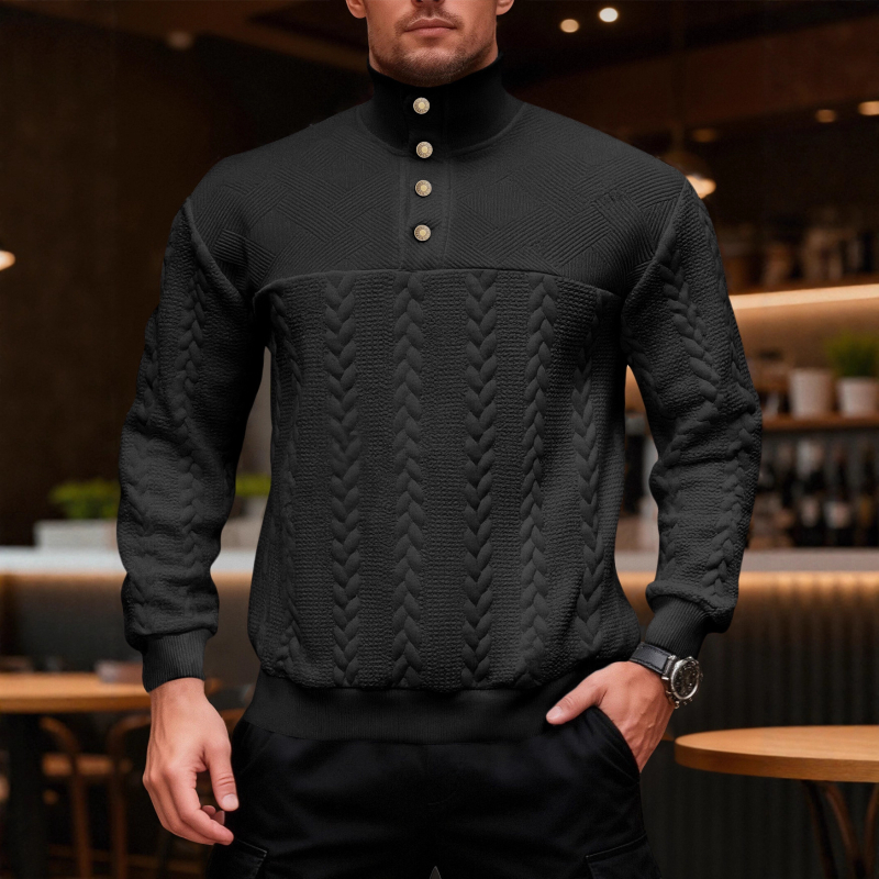 Суитшърт с яка стойка, цип отпред, райета в стил колаж и шевове, свободна кройка