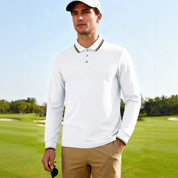 Поло риза със свободен крой, дълги ръкави, жакардова плетка, дишаща материя, полиестерова смес