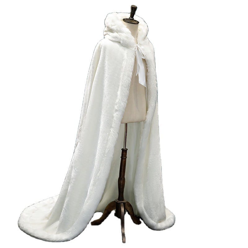 GSGXLY vuneni zimski šal — prilagodljivi vjenčani ogrtač s umjetnim lisjim krznom, dodaci za šal