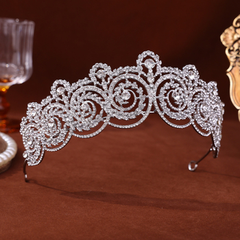 Tiara za kosu od Rhinestone — ženska kruna s dijamantima, marka Tuan Ming, stil: ženski, oblik: kruna