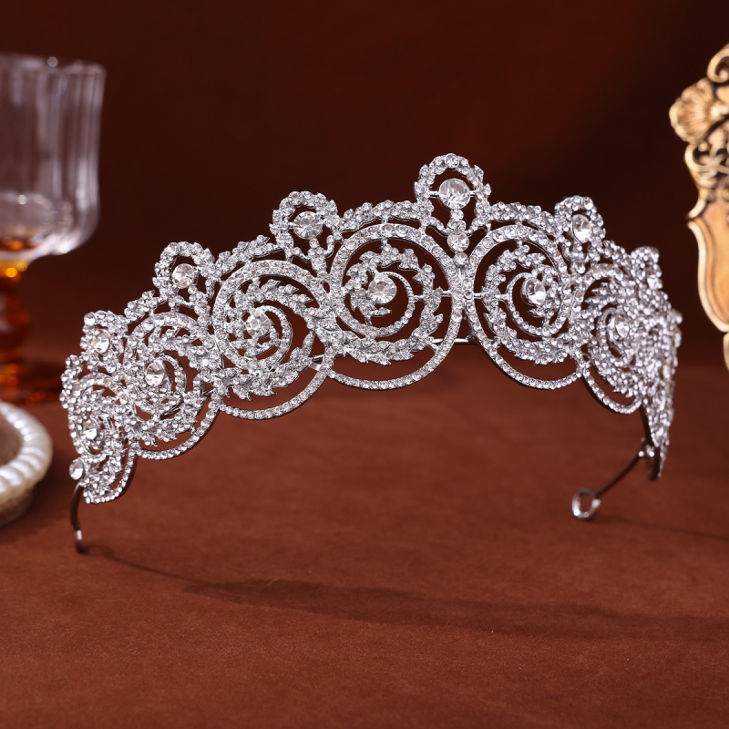 Tiara za kosu od Rhinestone — ženska kruna s dijamantima, marka Tuan Ming, stil: ženski, oblik: kruna