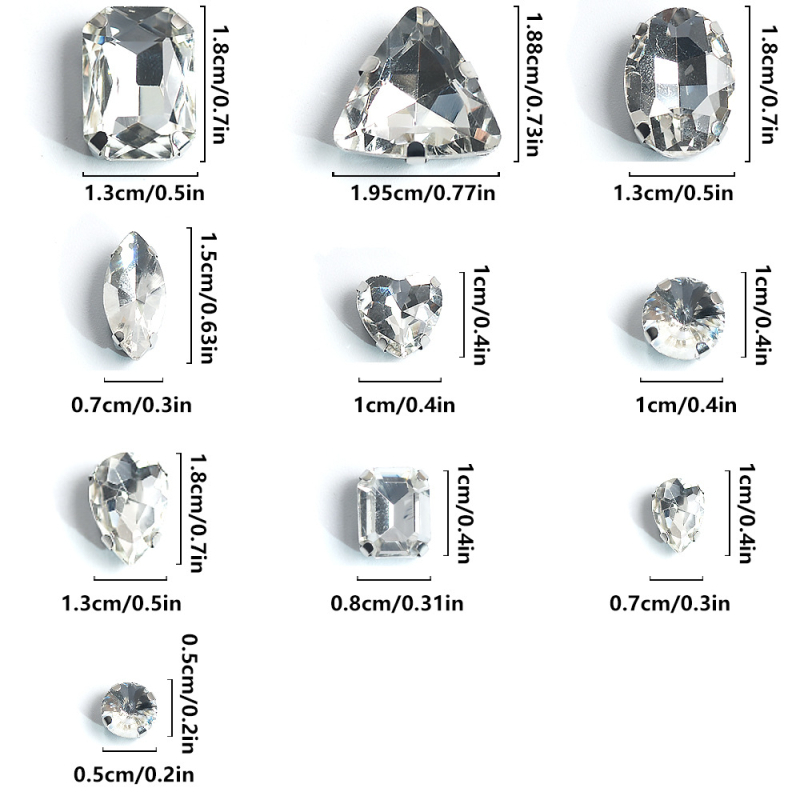 Ръчно пришито стъклени мъниста аксесоар за облекло – Принцес серия, френски минималистичен стил, метал и стъкло, патерни: кръст, луна, звезди