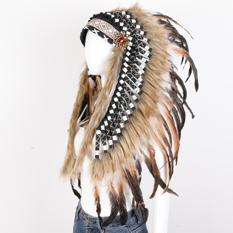 Шапка с пера за костюм, ръчна изработка, реквизит за маскарад