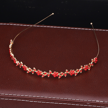 Лента за глава с мотив сливово цвете и кристали, метална сплав, корейски стил, дамска украса за глава, лято 2024