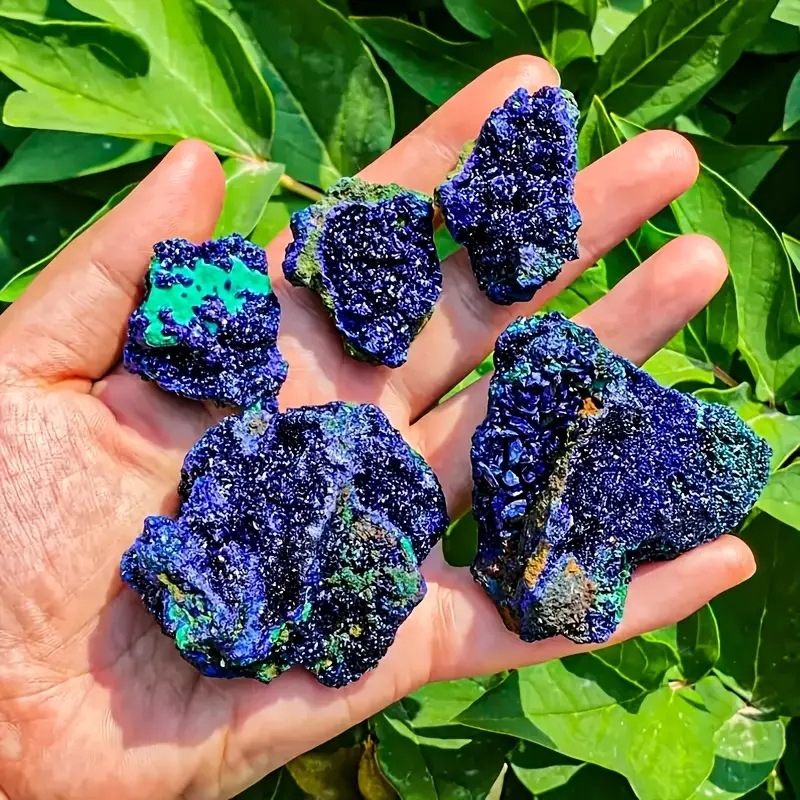 Azurite-Malahite sümbioosi kristall-mineraaliproov geoloogilisele õpetusele ja väljapanekuks, premium mineraalnäidised, toormiskristall