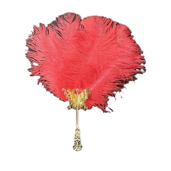 Sulepeaga käsiventilaator – käsitöö, hiina stiil, plastikust skelet, Ao feather kaubamärk