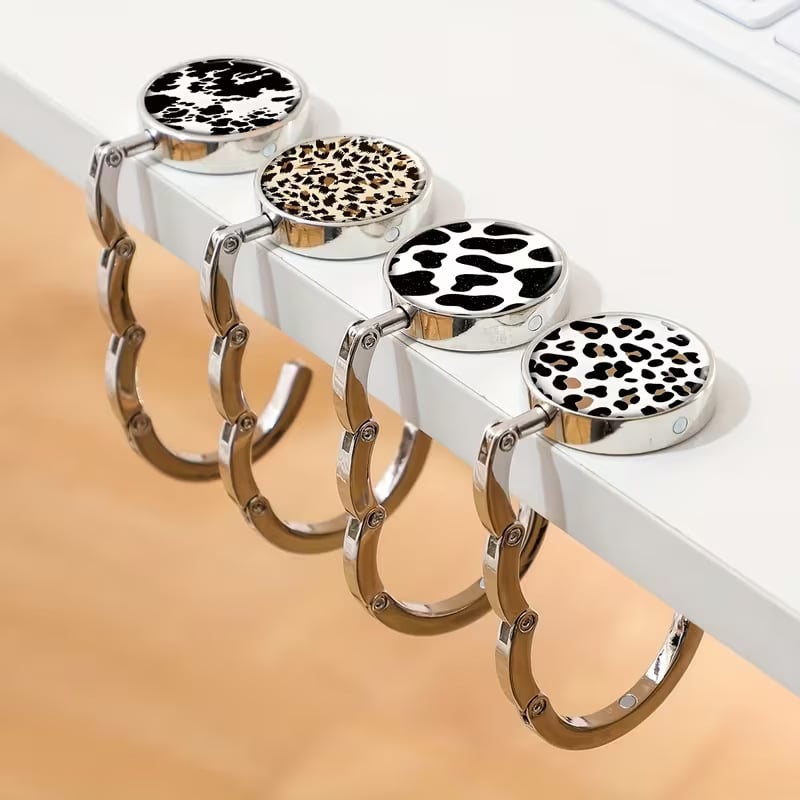 Кръгла метална сгъваема закачалка за чанти за настолен монтаж — сплав, артикул 0617, прост стил, за дома