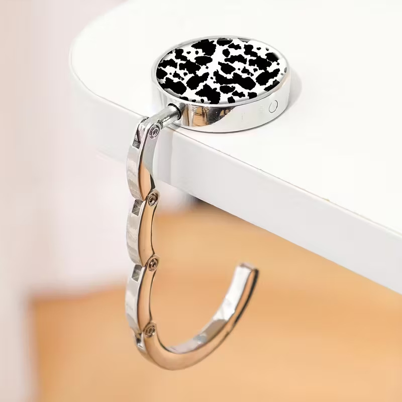 Кръгла метална сгъваема закачалка за чанти за настолен монтаж — сплав, артикул 0617, прост стил, за дома