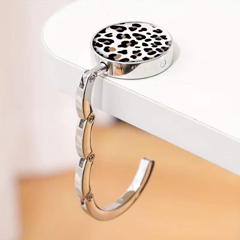 Кръгла метална сгъваема закачалка за чанти за настолен монтаж — сплав, артикул 0617, прост стил, за дома