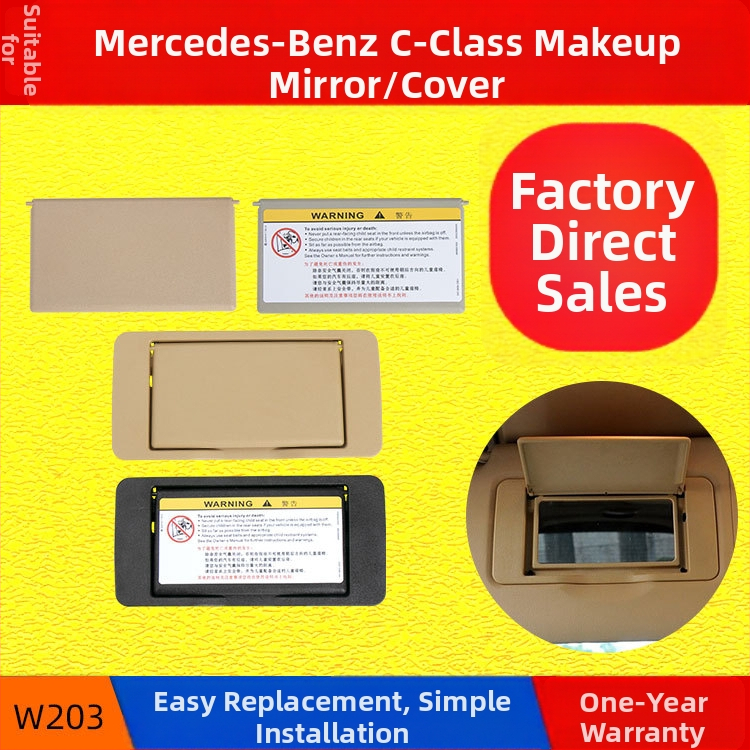 Oukachi kosmeetiline peegel Mercedes-Benz C-Klass W203 eesmise päikesekaitse kate, plastik kate
