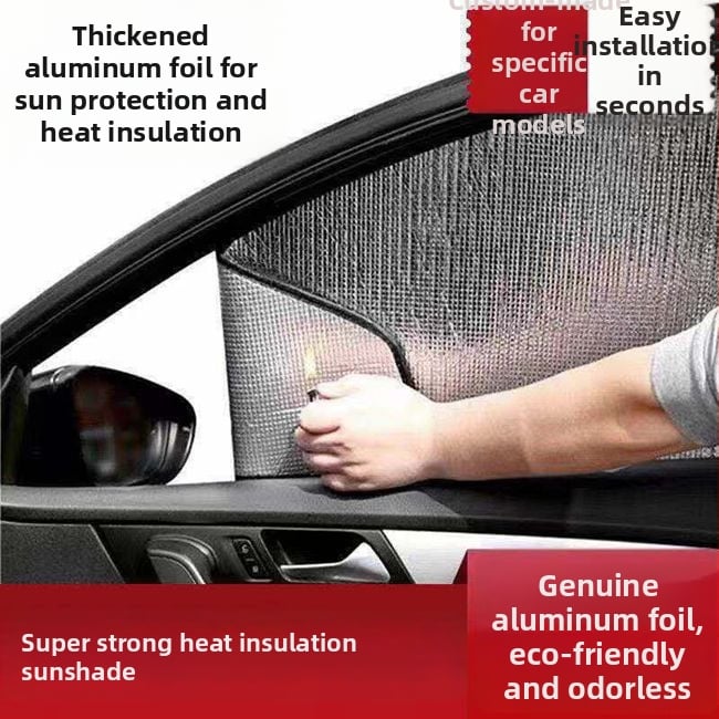 Automobilio saulės skydelis priekiniam stiklui, aliuminio folija, storesnė konstrukcija, siurbtuko tvirtinimas, universalus