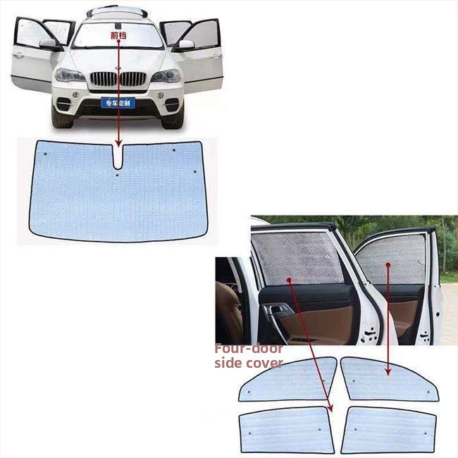 Automobilio saulės skydelis priekiniam stiklui, aliuminio folija, storesnė konstrukcija, siurbtuko tvirtinimas, universalus