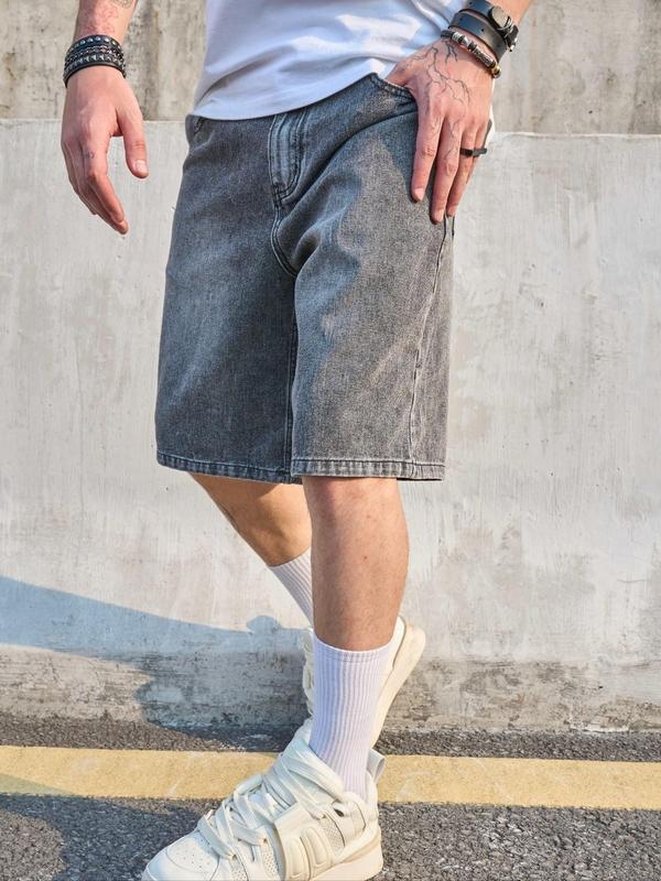 Мъжки винтидж дънкови дънки, прав силует, ниска талия, цип, Modal плат