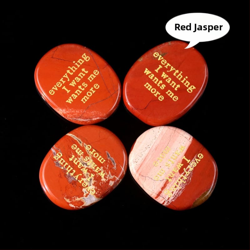 Гравиран овален обсидианов палмов камък за облекчаване на стреса