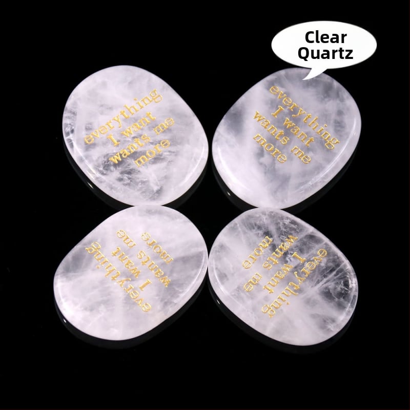 Гравиран овален обсидианов палмов камък за облекчаване на стреса