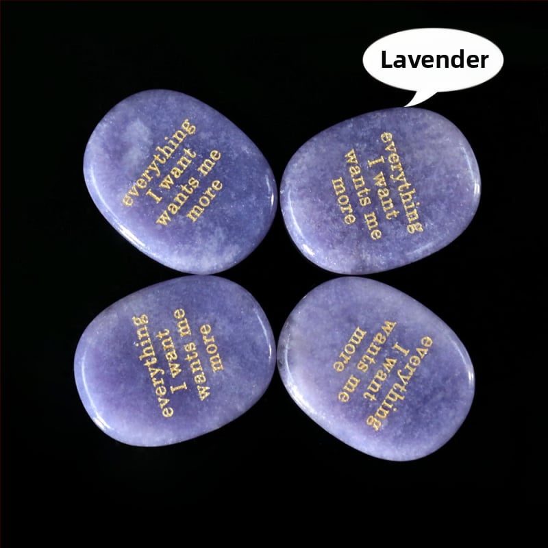 Гравиран овален обсидианов палмов камък за облекчаване на стреса