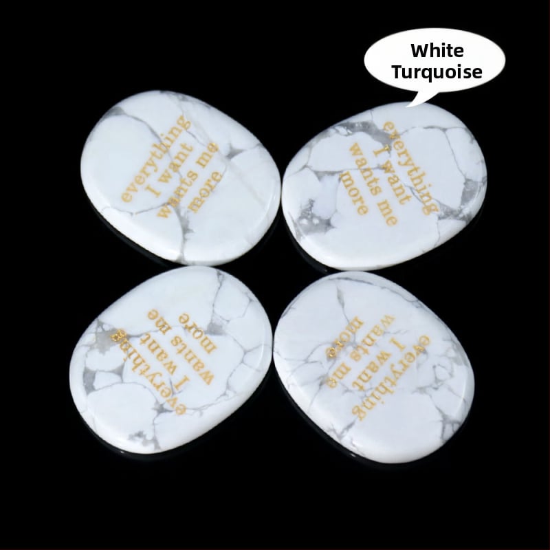 Гравиран овален обсидианов палмов камък за облекчаване на стреса