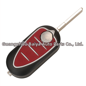 Alfa Romeo 3-nupuline sulankstuv võtme korpuse asendus; võtme tera: vask + plastik; korpus: plastik; kaal 51 g