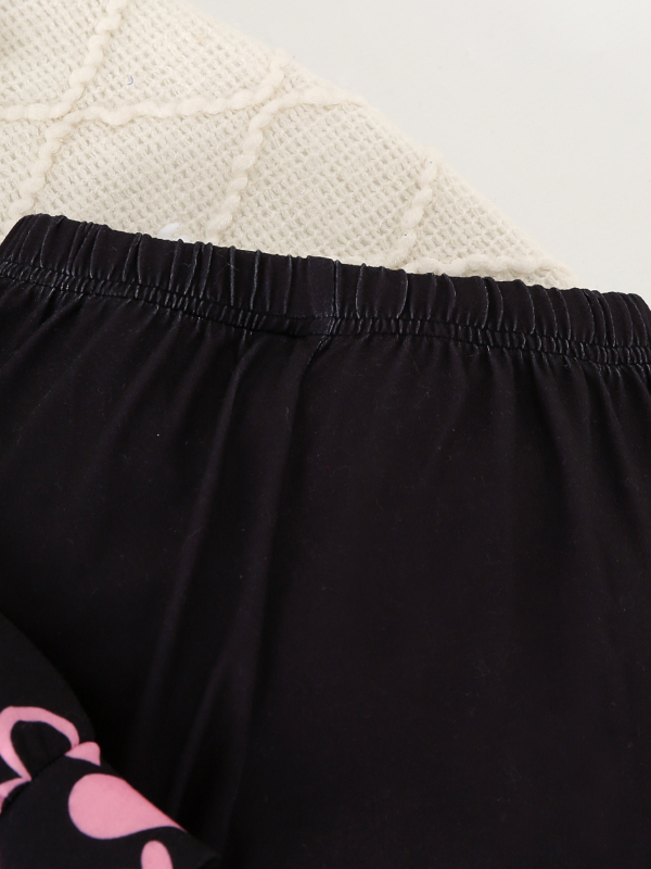 Kaheosaline laste komplekt: pikkade varrukatega jakk ja püksid, loomade ja südame motiiviga trükk, polüester, suvi, 3–8 aastat