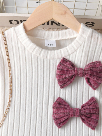 Tüdrukutele kaks-osaline püksikomplekt pikkade varrukatega topi ja pükstega, ühtne muster, puuvill-poliesteri segu, pehme viimistlus