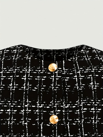 Tüdrukute kaheosaline kostüüm: cardigan ja seelik, ruudumuster, polüester 90–95%,pikad varrukad, kevad 2025